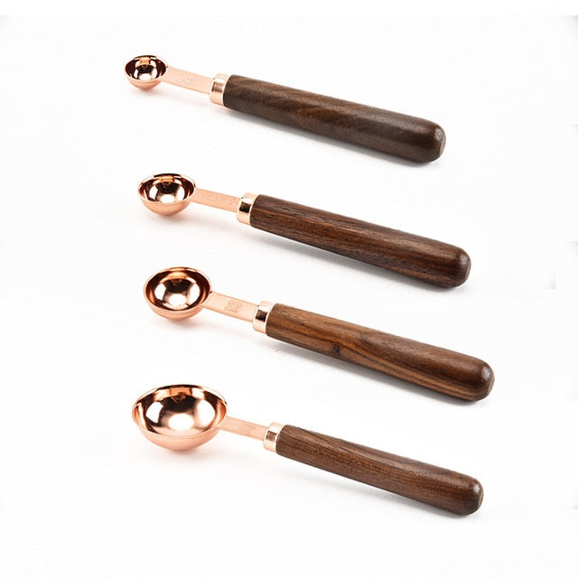 Rose Gold Stainless Steel Measuring Cups & Spoons Set (8 pcs