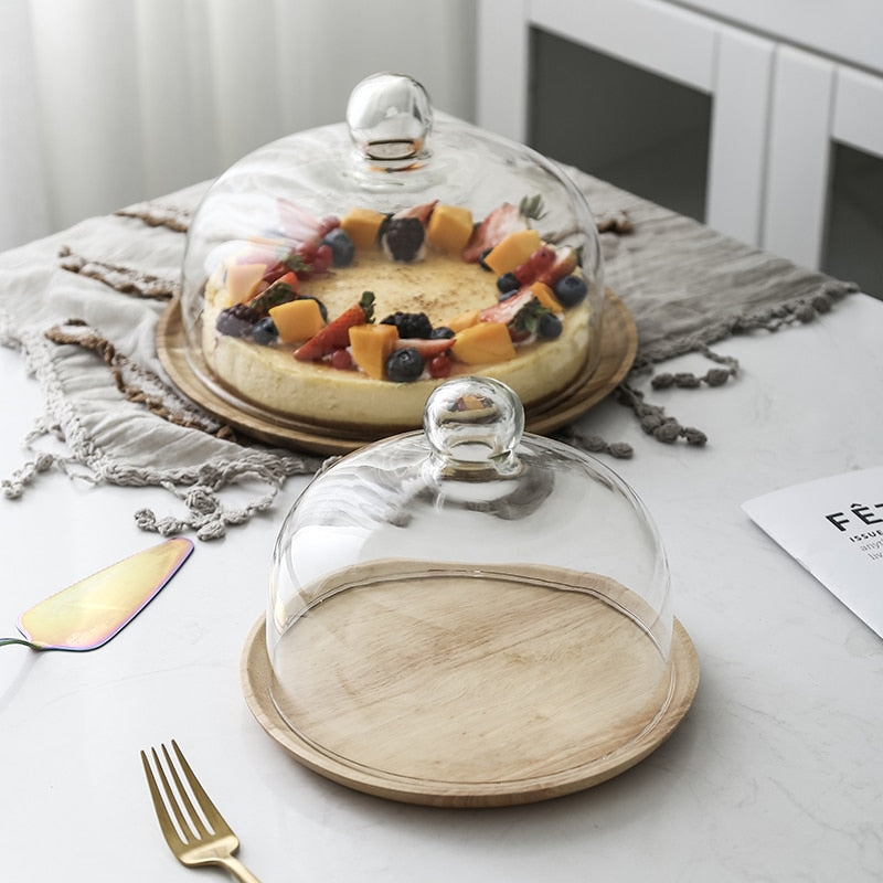 Buy Festive Glass Cake Serving Stand with Dome - 30 cm Online in UAE |  Homebox